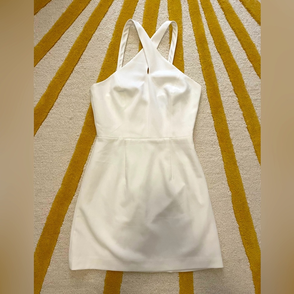 French Connection White Sleeveless Twist Front Cocktail and Party Dress.